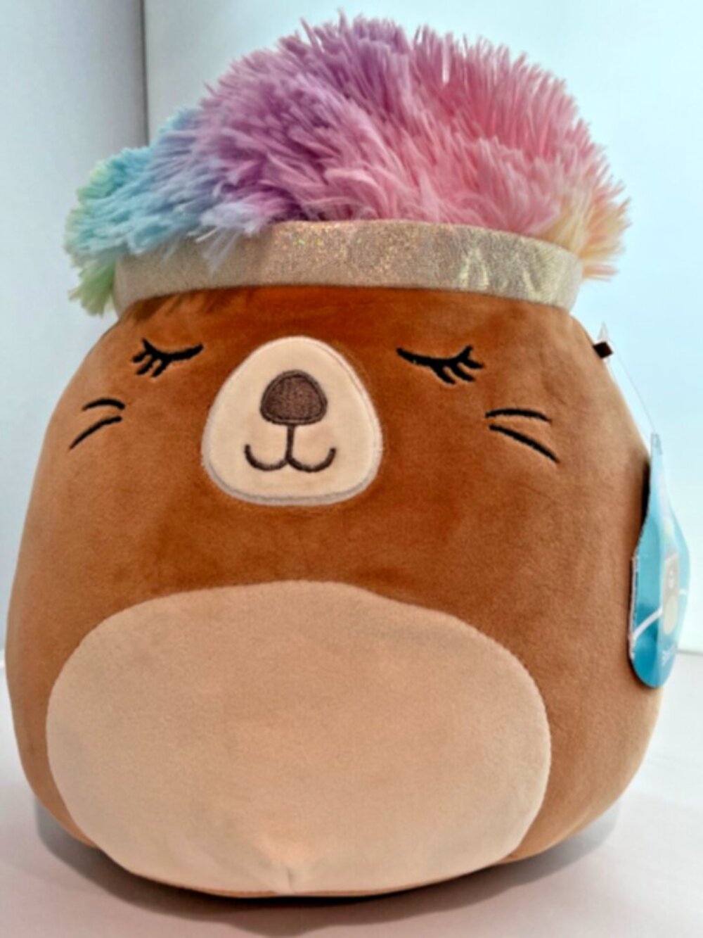 NEW Squishmallows Bristol the Beaver Squish-Doos 12" Rainbow Hair Soft Plush NWT